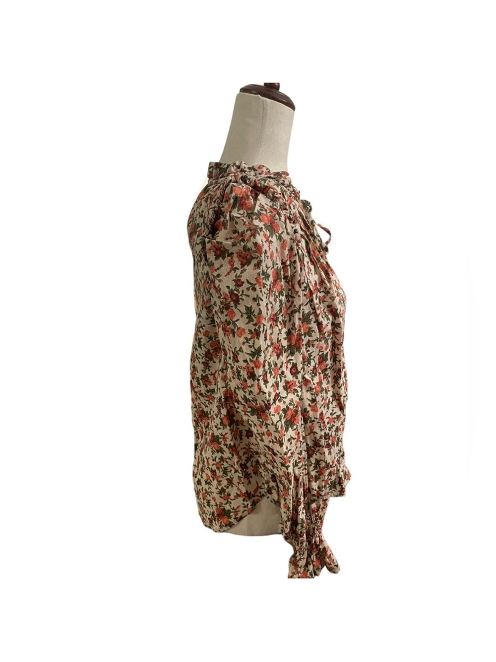 Free People Floral Puff-Sleeve Blouse medium - Picture 7 of 11